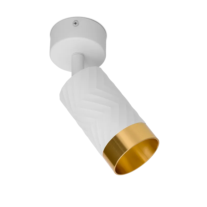 Накладной светильник WOLTA WSL-GU10/S09WG IP20 под лампу GU10 Белый/золото LINEA D60x170 1/50 - Фото 5