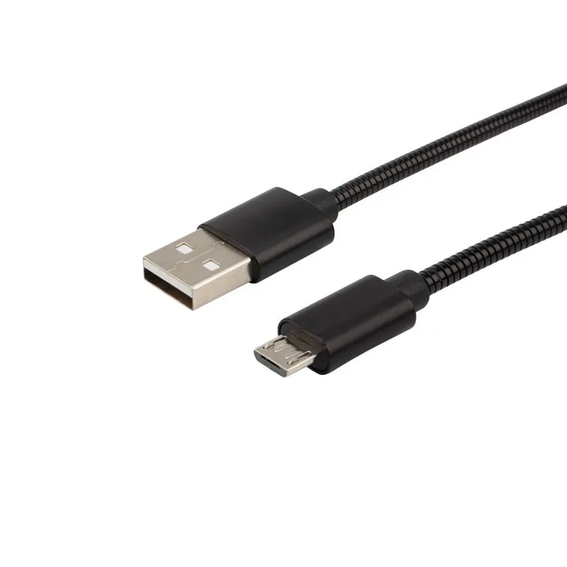 Кабель USB-A – micro USB, 2А, 1м, в черной металлической оплетке REXANT - Фото 4