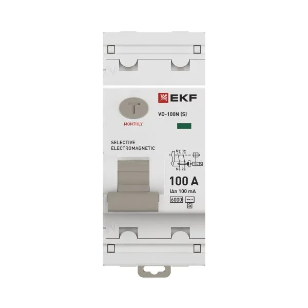 ВДТ ВД-100N (S) 2P 100А 100мА AC эл-мех 6кА PROXIMA EKF - Фото 4