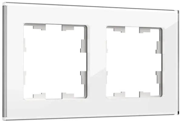 BRITE Рамка 2 -местная РУ-2-2-БрБ стекло белый IEK BR-M22-G-K01