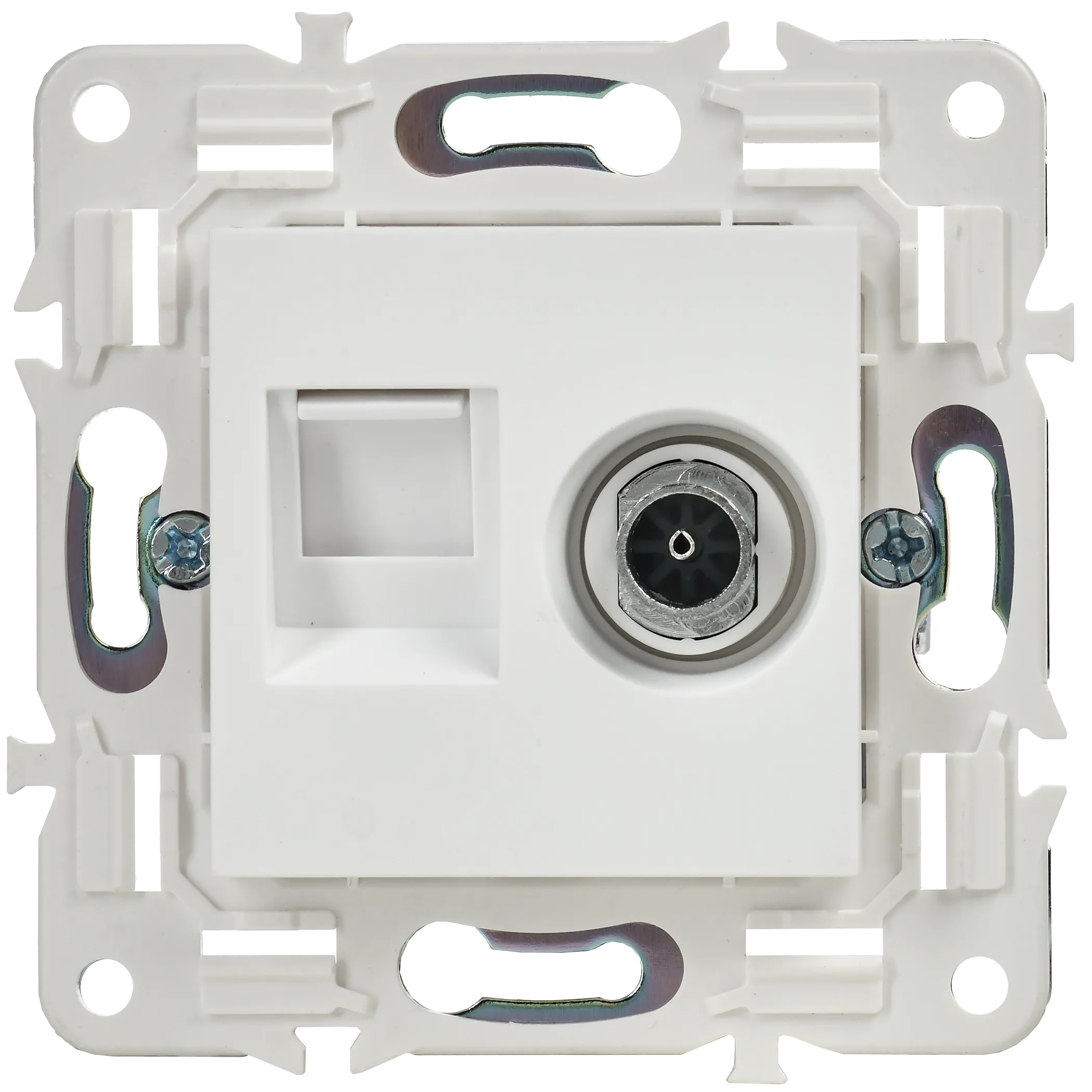 SKANDY Розетка двойная TV+RJ45 кат.5E SK-A14W арктический белый IEK - Фото 7