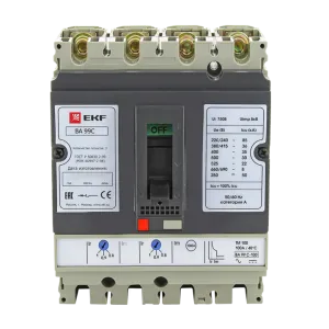 ВА-99C 100/20А 3P+N 35кА EKF mccb99C-100-20+N