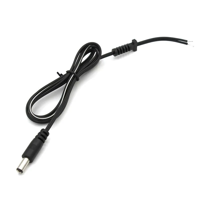 Разъем питания штекер 2.1х5.5x10 мм с проводом и манжетой 1 м REXANT