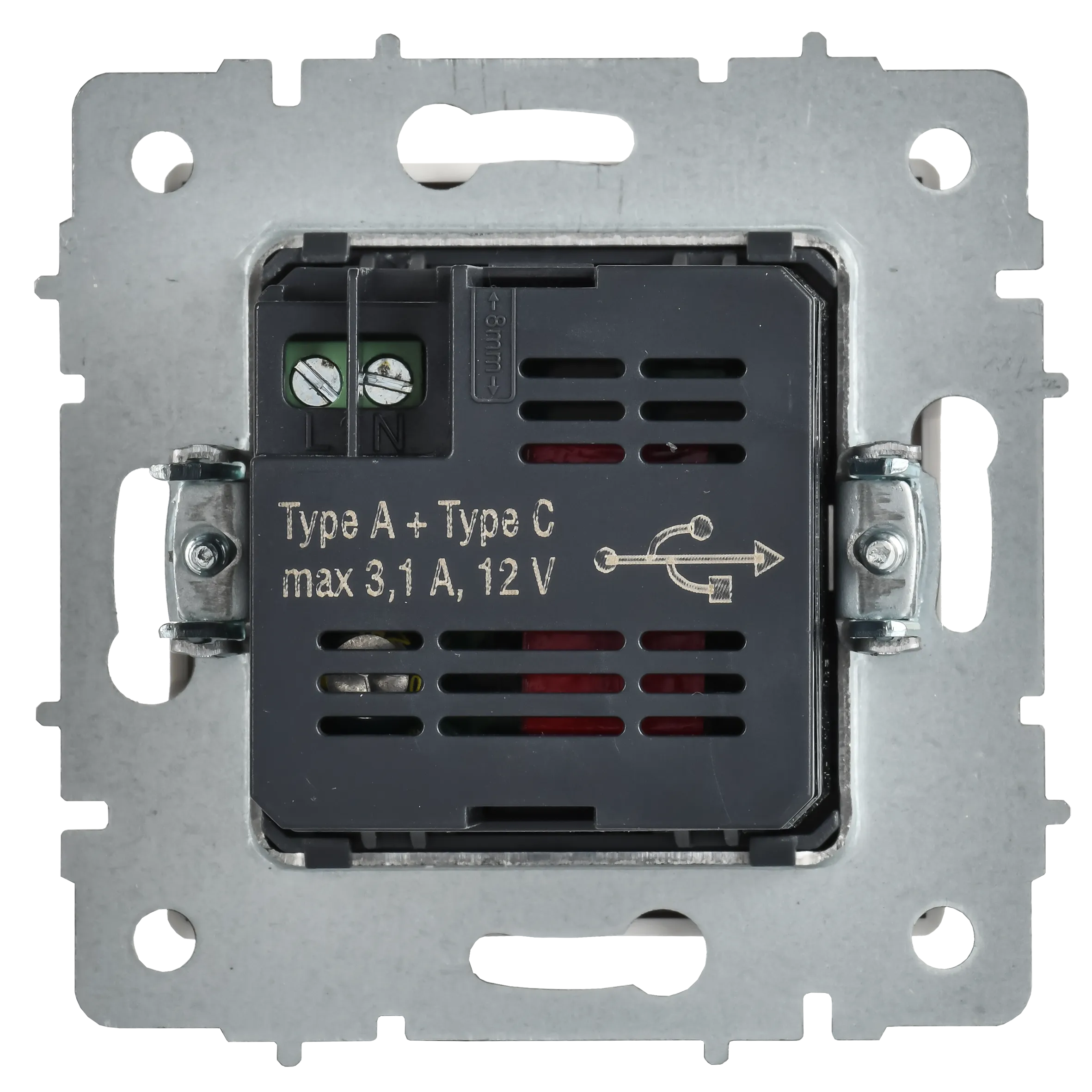 BRITE Розетка USB A+C 18Вт РЮ11-1-БрАБ арктический белый IEK - Фото 5