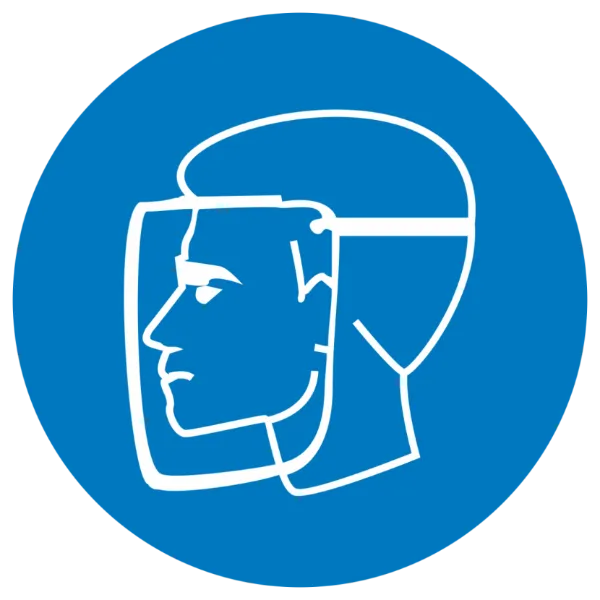 Знак наклейка M08 "Работать в защитном щитке" (200x200) EKF
