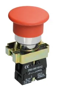 Кнопка управления LAY5-BC41"Грибок" без подсветки красная 1NO IEK BBG70-BC-K04
