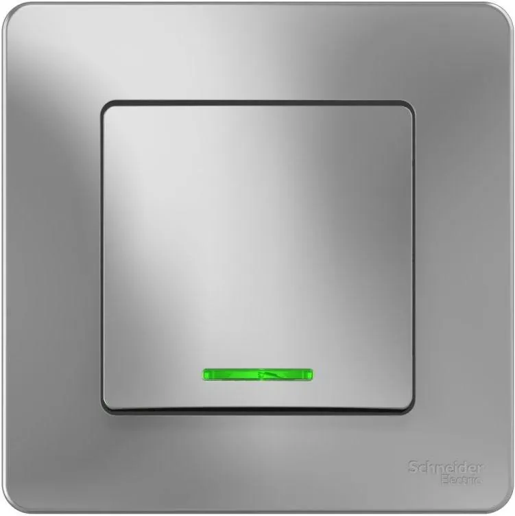 Выключатель 1-кл. СП Blanca 10А IP20 (сх. 1) 250В с подсветкой алюм. SE BLNVS010113 - Фото 3