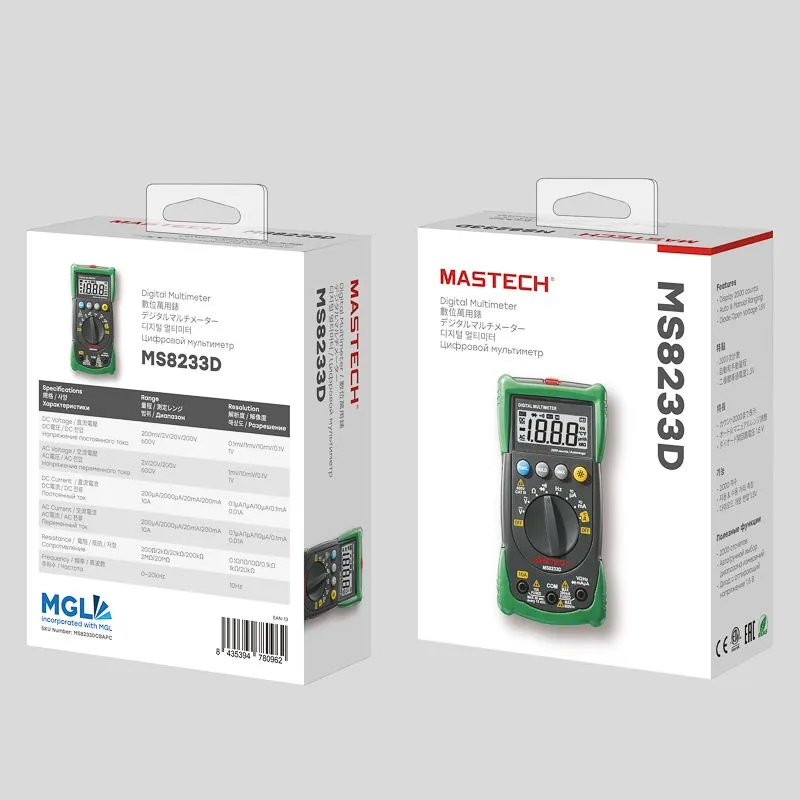 Универсальный мультиметр MS8233D MASTECH - Фото 2
