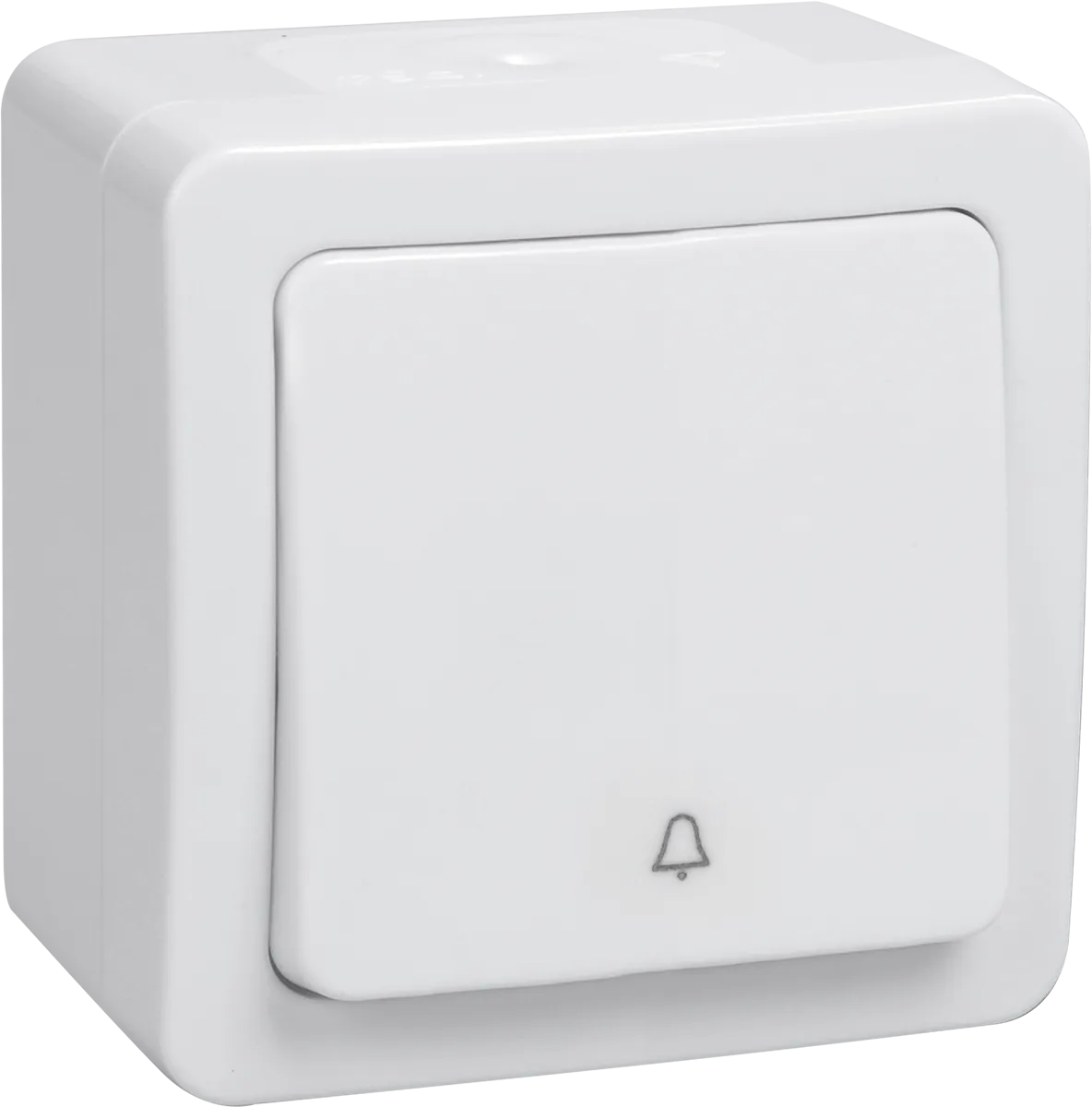 Выключатель 1-клавишный для открытой установки кнопочный ВСк20-1-0-ГПБ IP54 ГЕРМЕС PLUS (цвет клавиши: белый) IEK