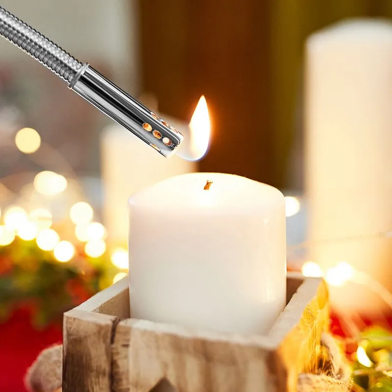 Бытовая газовая пьезозажигалка с классическим пламенем многоразовая (1 шт.) зеленая СК-302W с гибким стержнем СОКОЛ - Фото 3