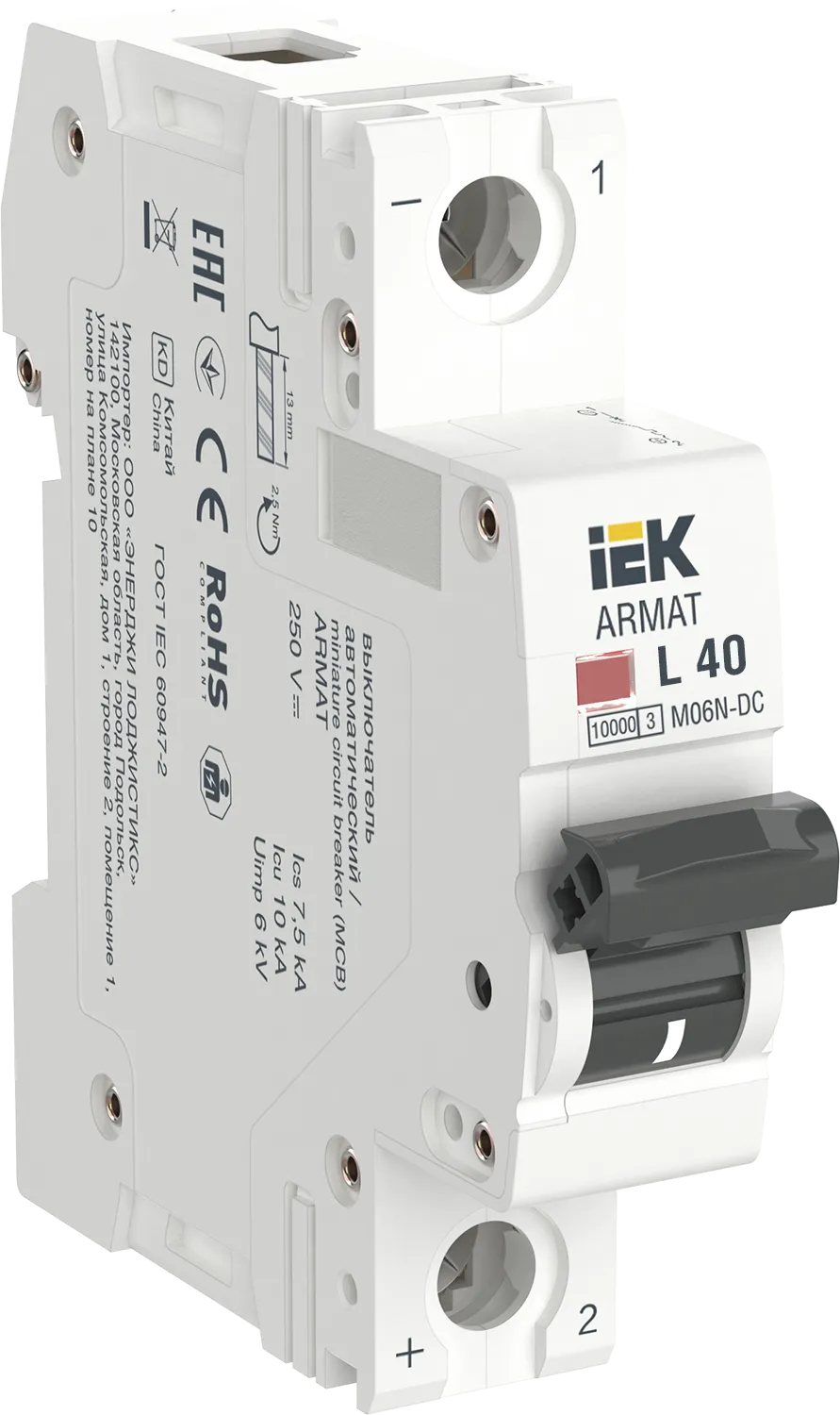 ARMAT Автоматический выключатель M06N-DC 1P L 40А IEK