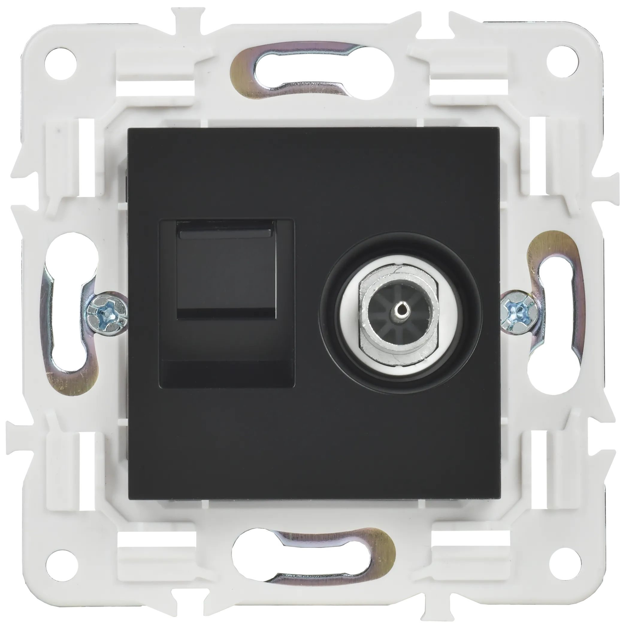 SKANDY Розетка двойная TV+RJ45 кат.5E SK-A14Bl черный IEK - Фото 3