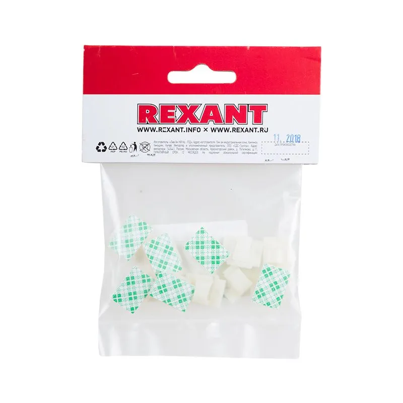 Площадка самоклеящаяся c клипсой под шлейф 20х14 мм (10 шт/уп) REXANT - Фото 4