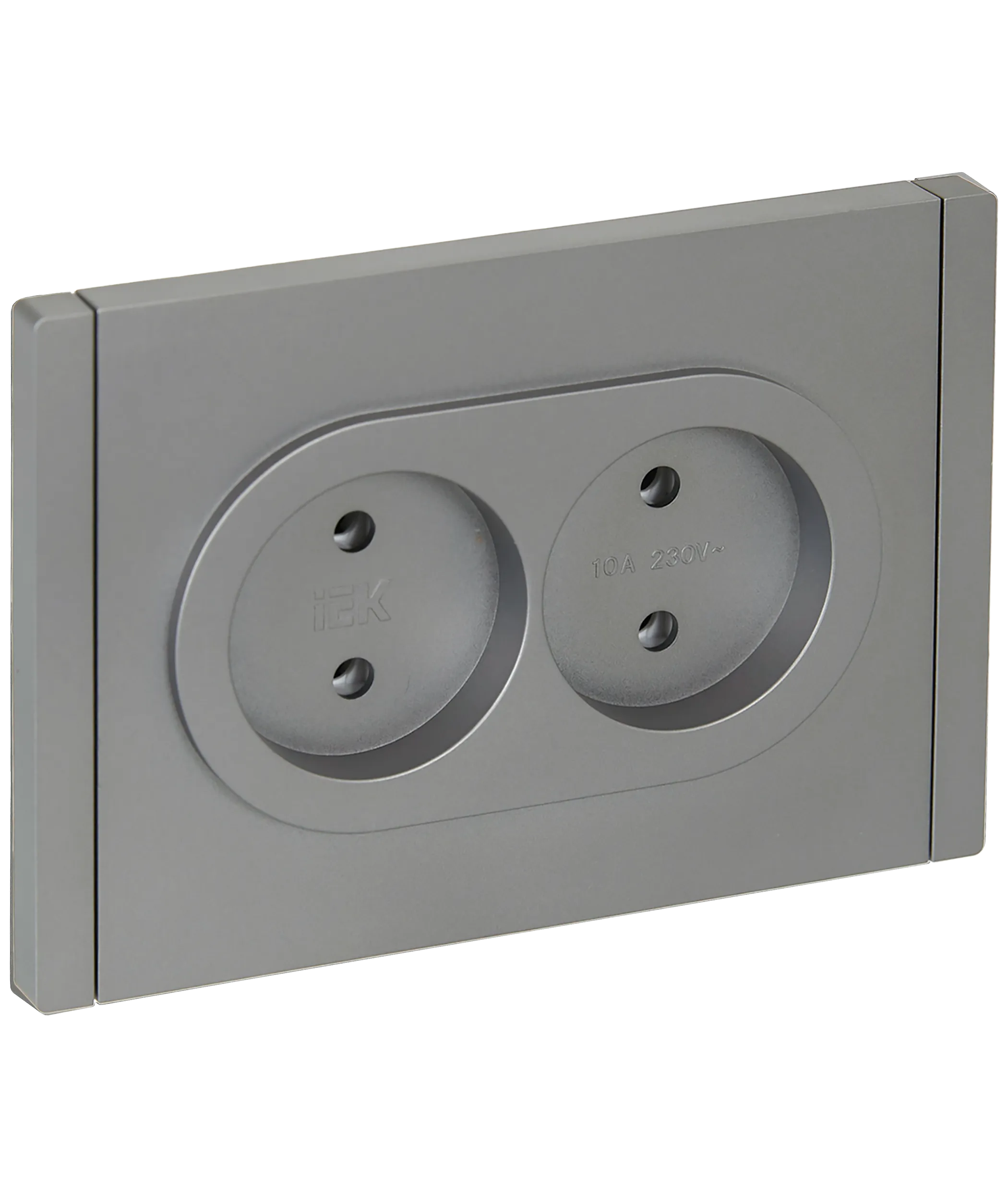 FORTE&PIANO Розетка 2-местная без заземления без защитных шторок безвинтовое крепление 10А FP526 сталь IEK