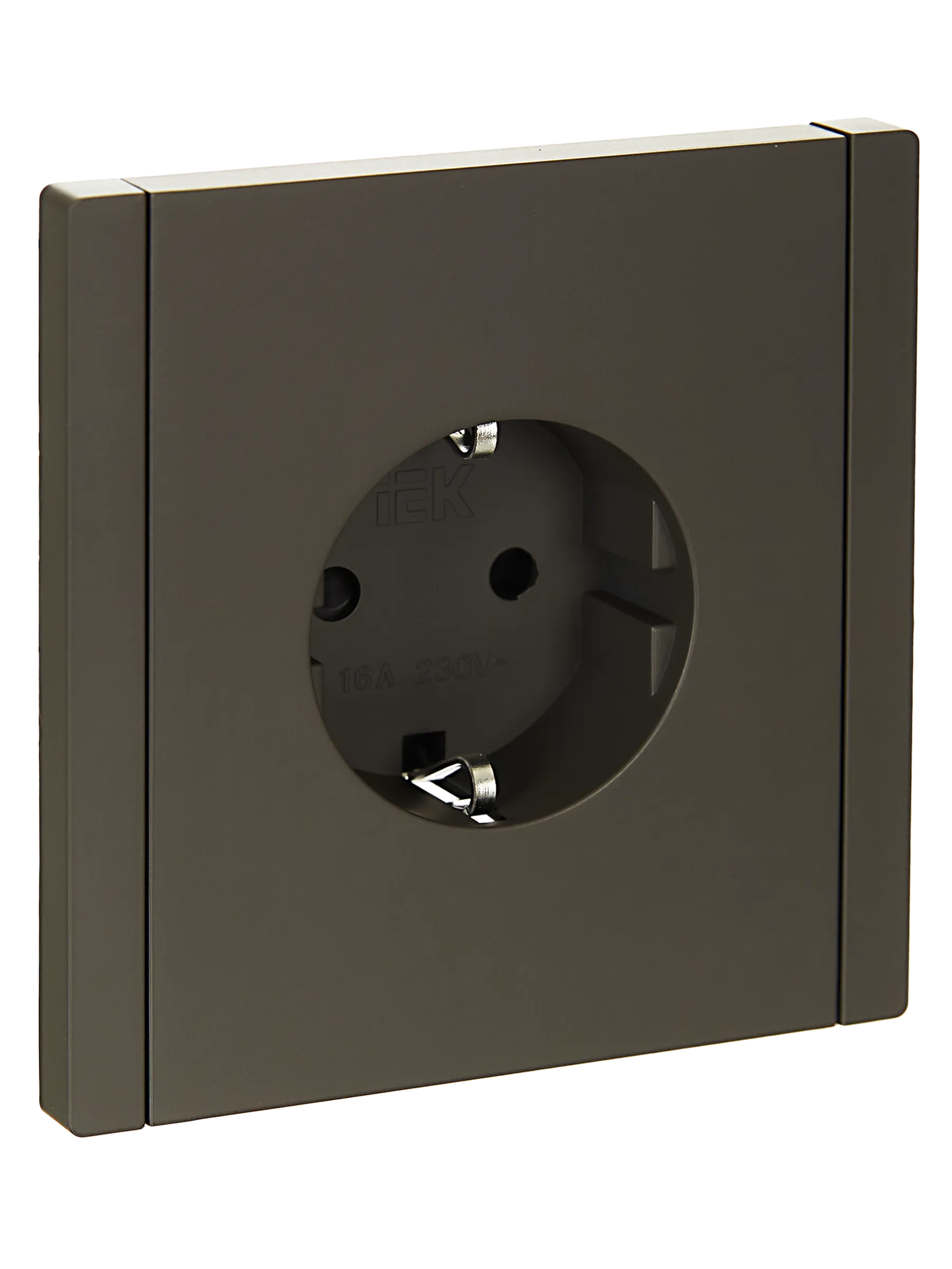 FORTE&PIANO Розетка 1-местная с заземлением с защитными шторками винтовое крепление 16А FP315 серый IEK FP-R14-16-K03