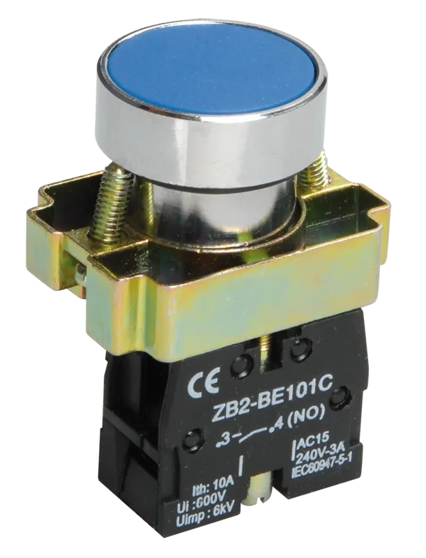 Кнопка управления LAY5-BA61 без подсветки синяя 1NO IEK