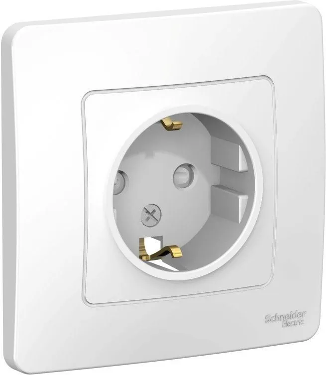 Розетка 1-м СП Blanca 16А IP20 250В с заземл. защ. шторки бел. SE BLNRS001111 - Фото 2