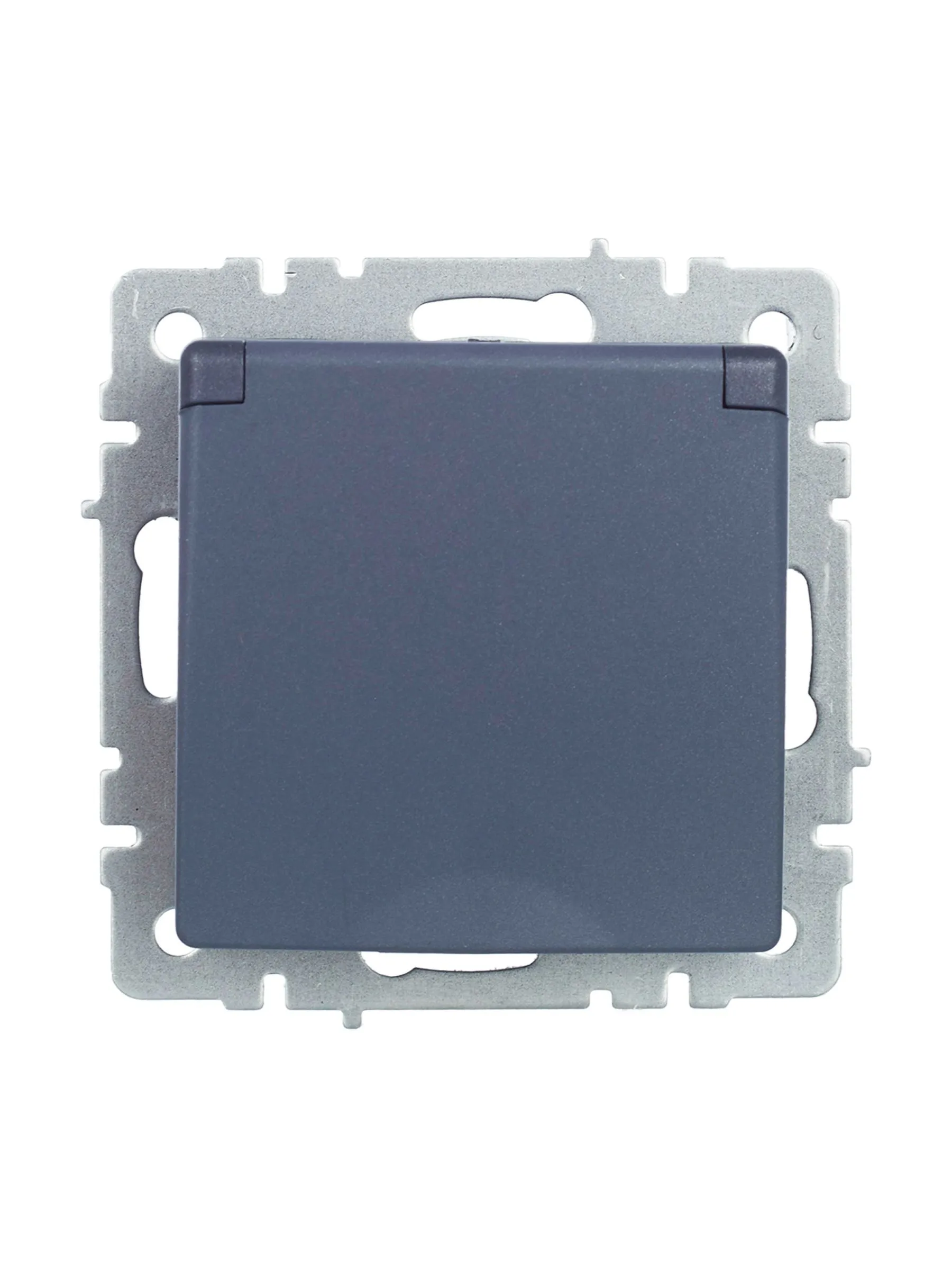 BRITE Розетка 1-местная с заземлением с защитными шторками и крышкой 16А IP20 РСбш10-3-БрМ маренго IEK - Фото 10