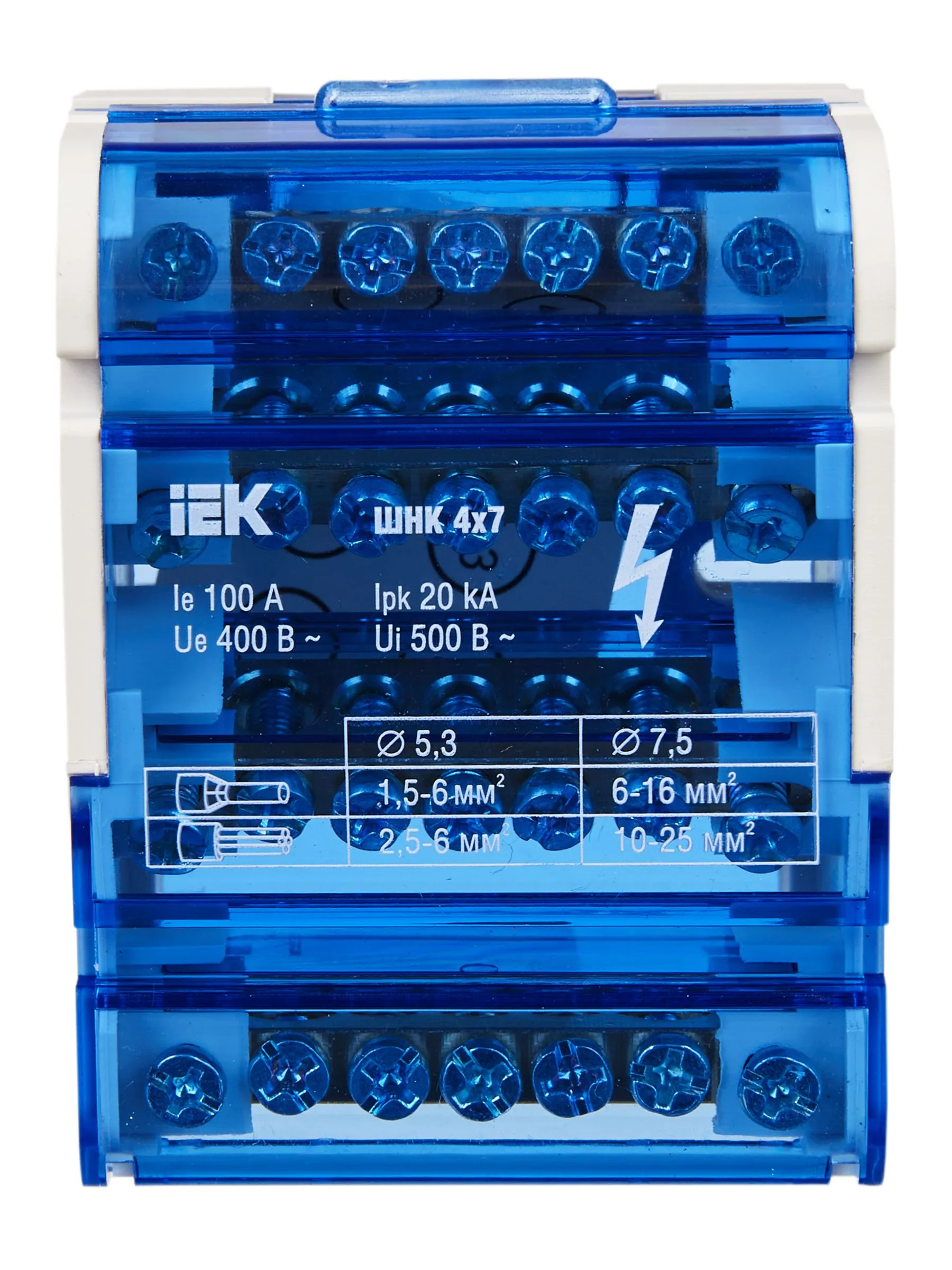 Шины на DIN-рейку в корпусе (кросс-модуль) ШНК 4х7 3L+PEN IEK - Фото 5