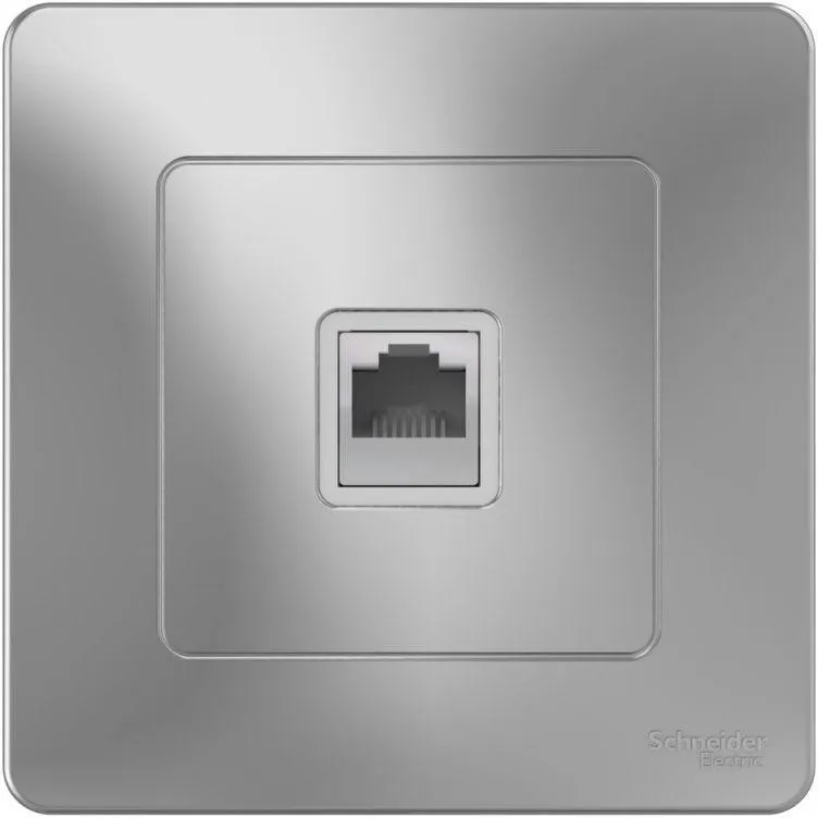 Розетка телефонная 1-м СП Blanca RJ11 алюм. SE BLNIS011003 - Фото 2