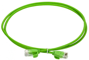 ITK Коммутационный шнур кат.6 UTP LSZH 2м slim колпачок с язычком зеленый PC02-C06UL-2M-SL-WT