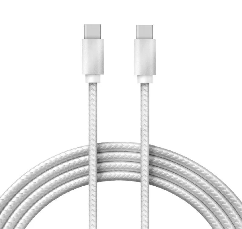 Кабель Type-C - Type-C, 2,4A, 1м, нейлон, белый REXANT 18-1835