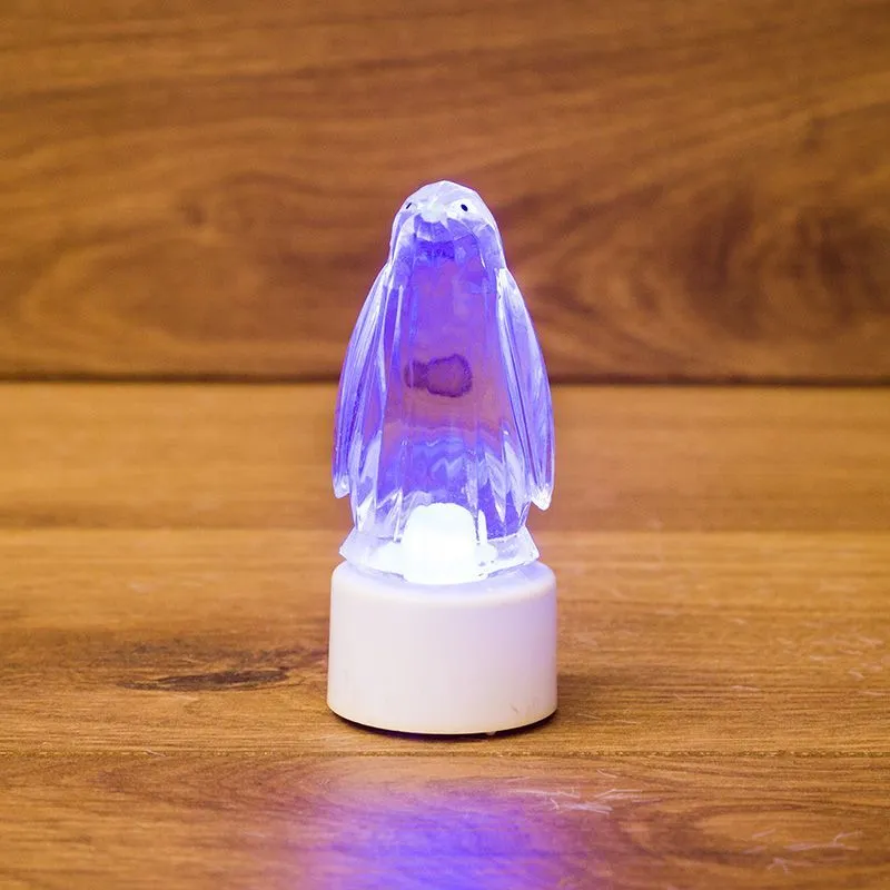 Фигура светодиодная на подставке Пингвин Кристалл, RGB 501-052