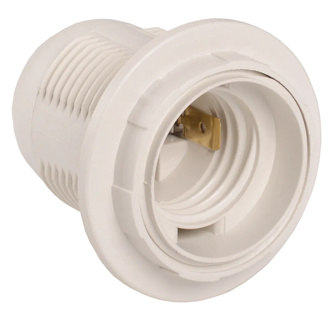 Патрон с кольцом Ппл27-04-К12 пластик Е27 белый (индивидуальный пакет) IEK