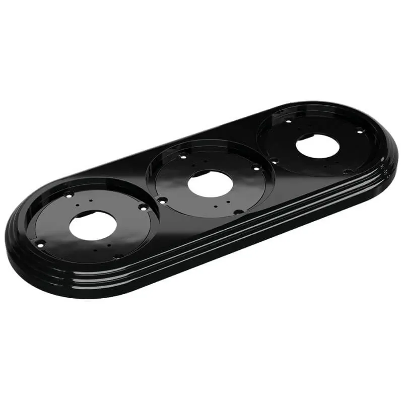 Рамка трехместная пластиковая, 234x92x14 мм, цвет - черный, серия УСАДЬБА, ТМ МЕЗОНИНЪ