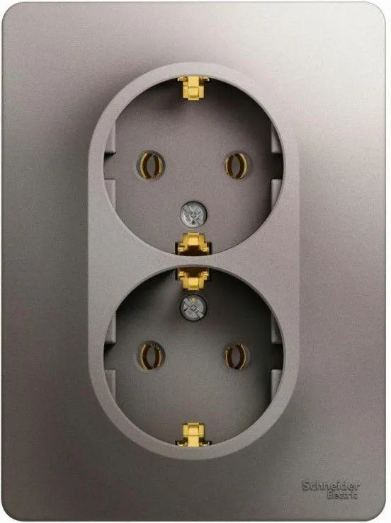 Розетка 2-м СП Glossa 16А IP20 250В с заземл. в сборе платина SE GSL001224