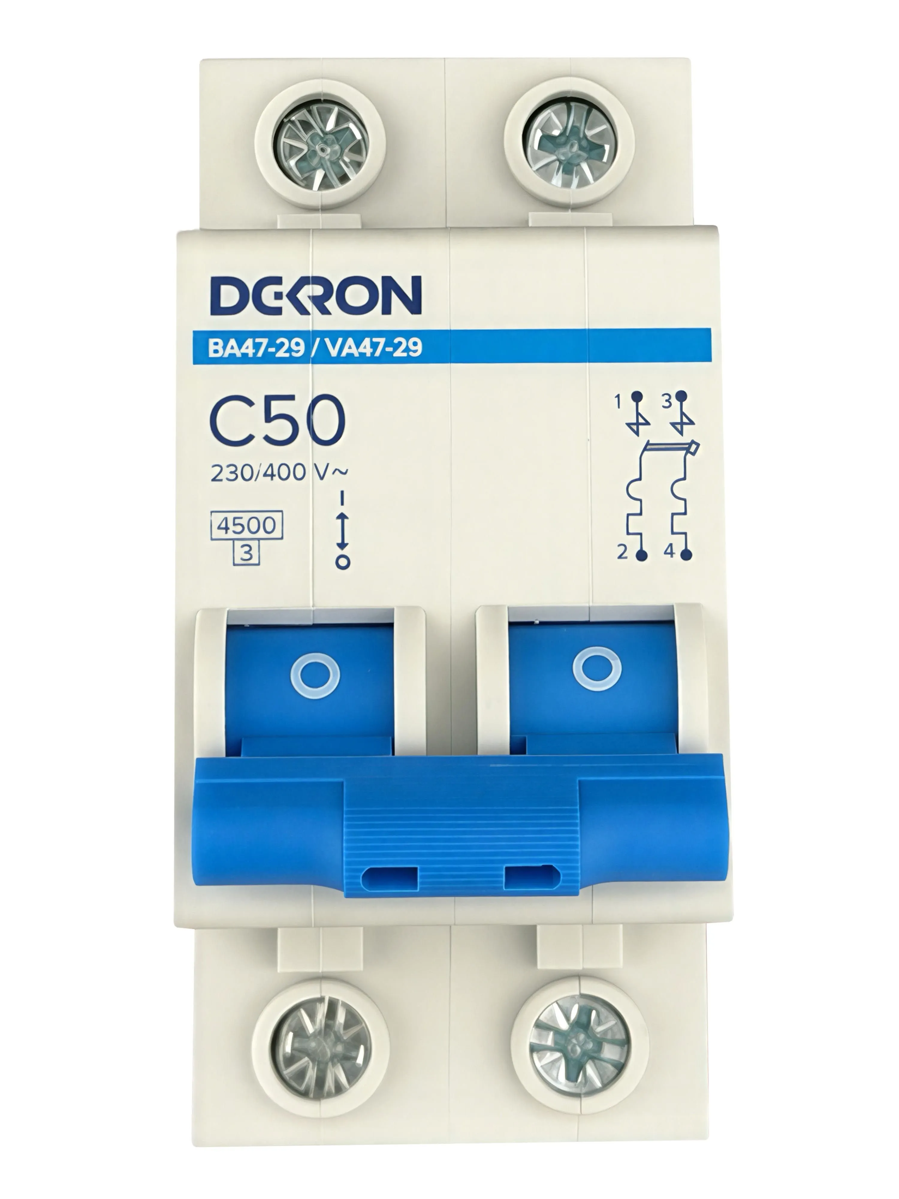 Автоматический выключатель ВА47-29 2P С50A 4,5кА mcb29-2-C50-dek