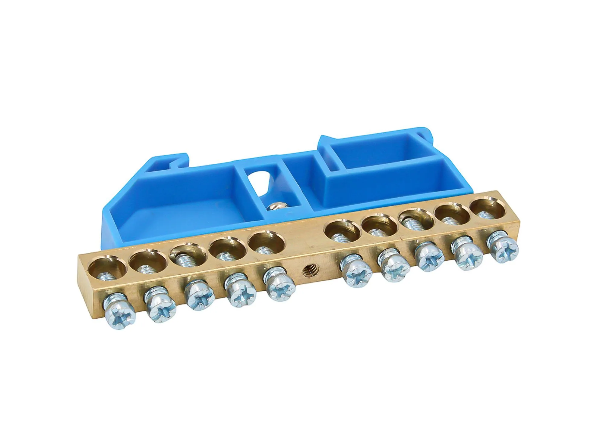 Шина N "ноль" на DIN-изоляторе СИНИЙ 8х12-10 DEKRON - Фото 3