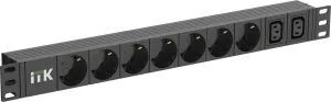 ITK PDU 7 розеток немецкий стандарт + 2 С13 1U кабель 2м вилка C14 PH22-7D2C132-P