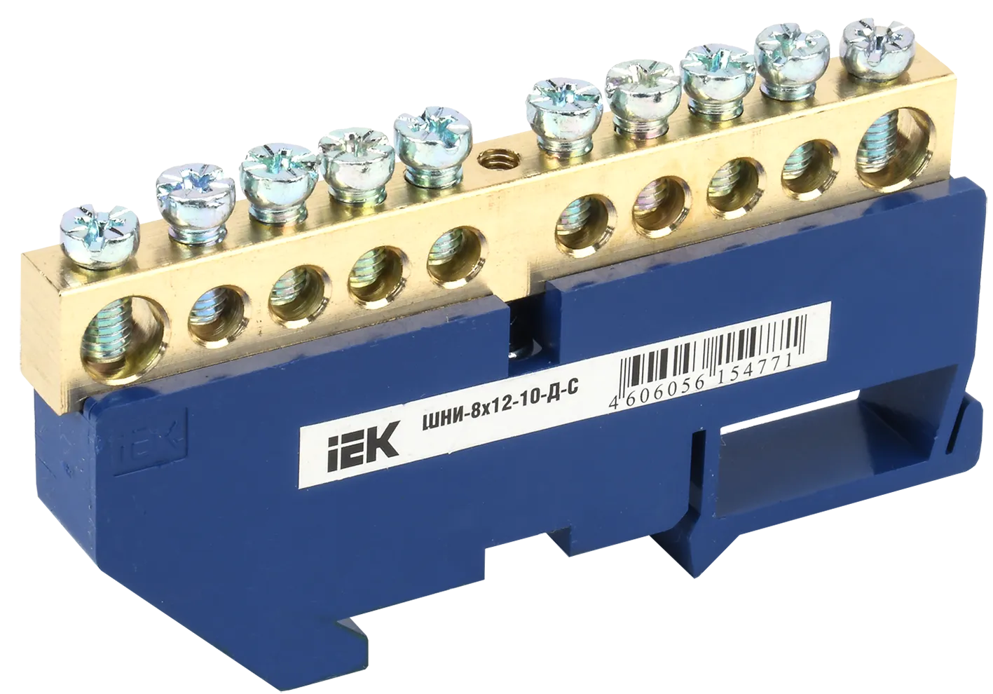 Шина N "ноль" на DIN-изол ШНИ-8х12-10-Д-С IEK