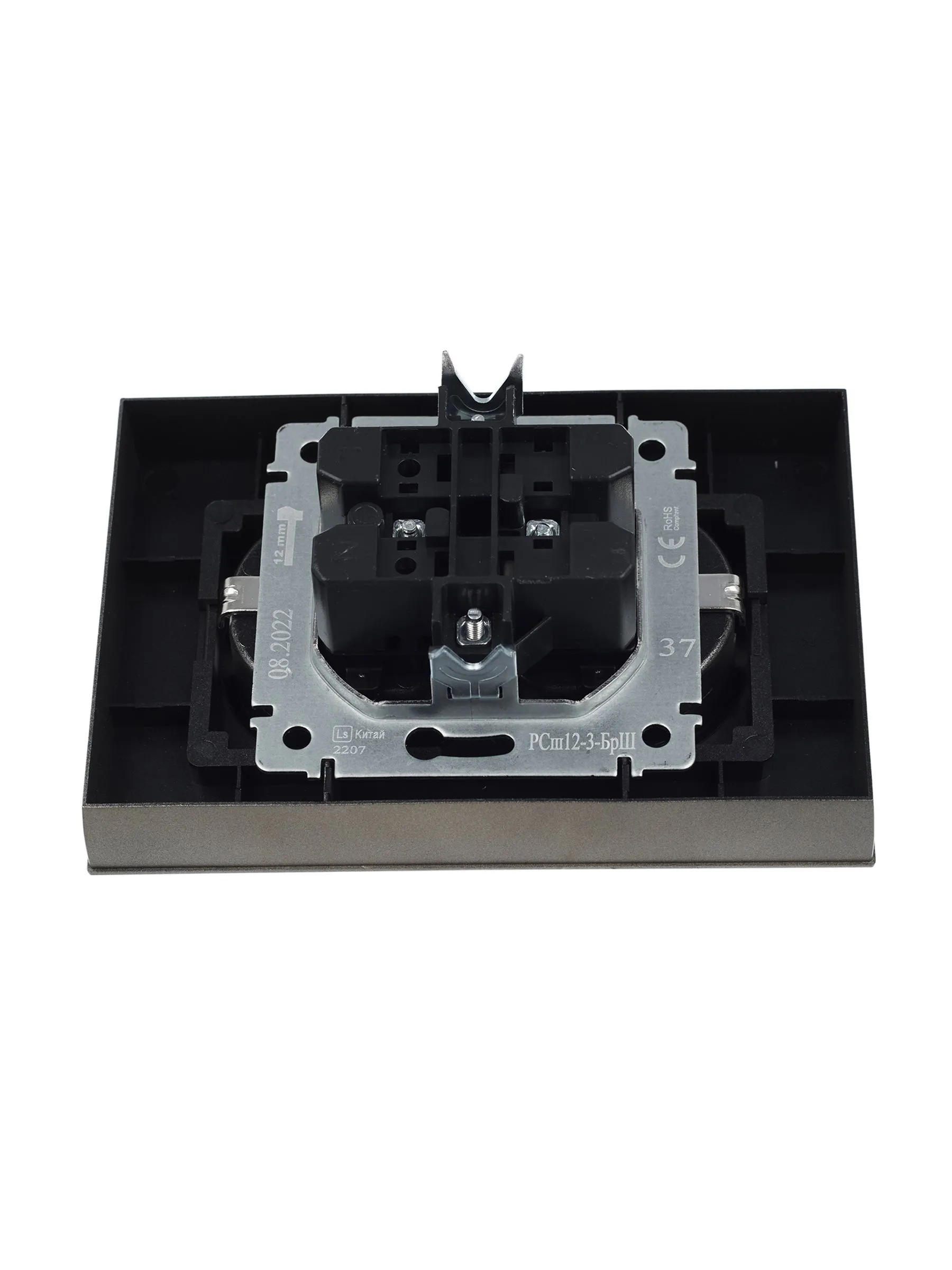 BRITE Розетка 2-местная с заземлением с защитными шторками 16А в сборе РСш12-3-БрШ шампань IEK - Фото 5