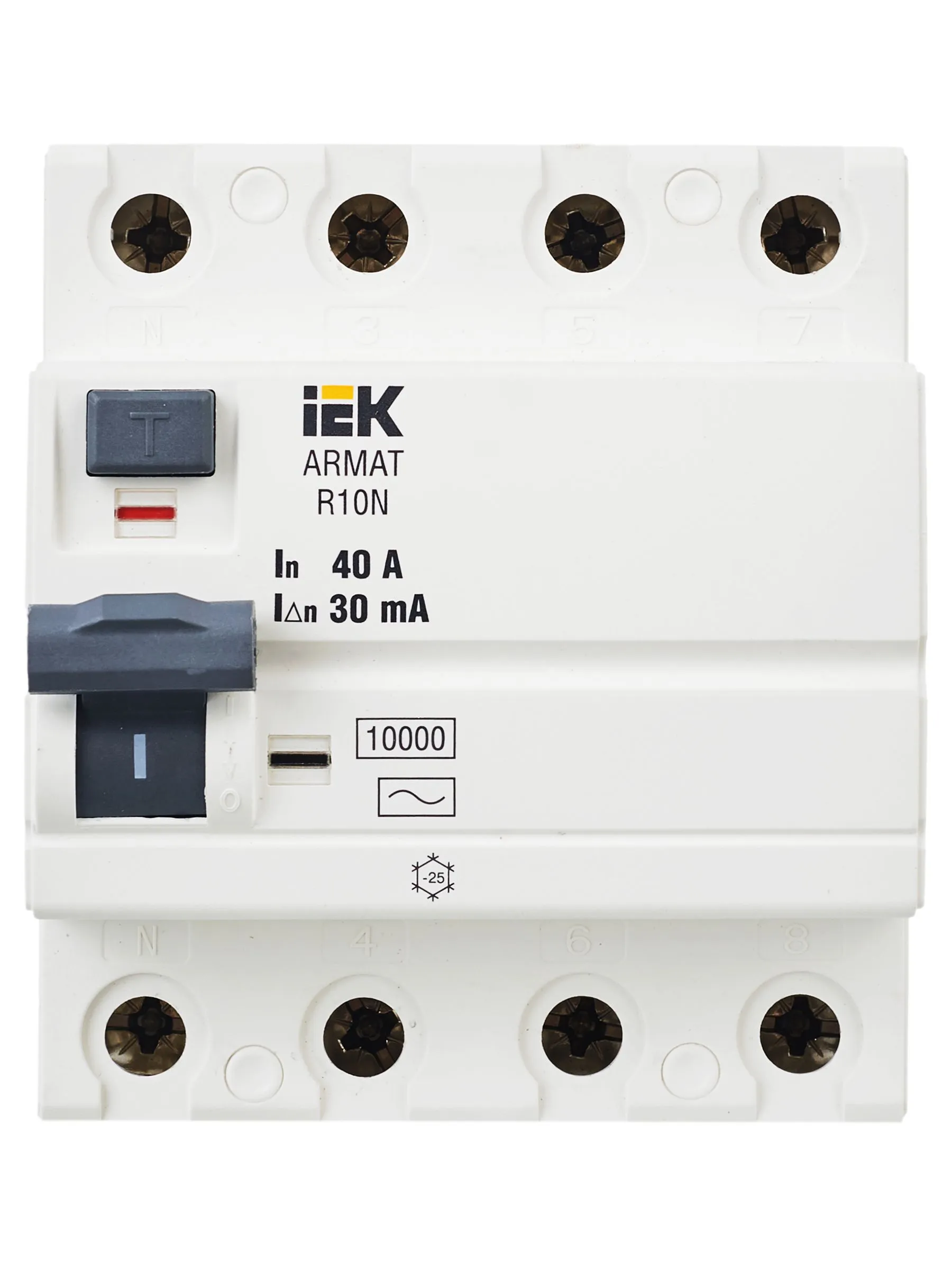 ARMAT Выключатель дифференциального тока R10N 4P 40А 30мА тип AC IEK - Фото 5