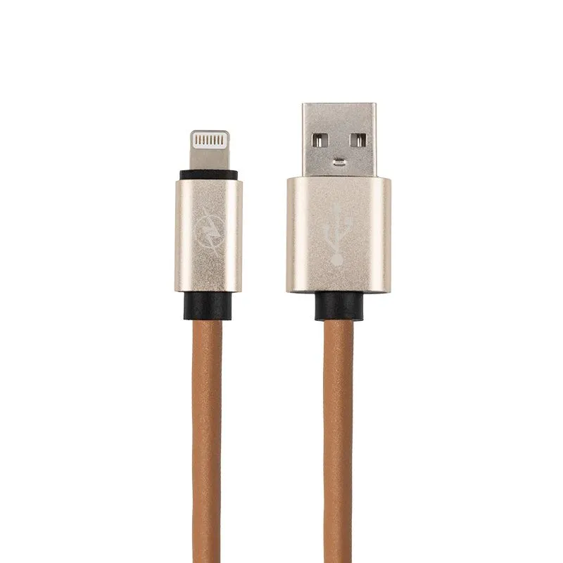 USB-Lightning кабель для iPhone/leather/brown/1m/REXANT - Фото 3