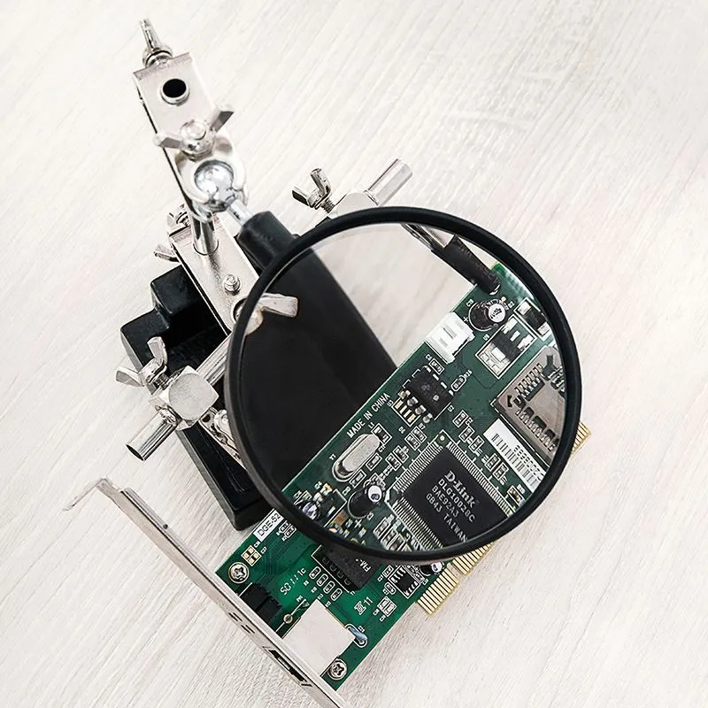 Держатель Третья рука, 2 зажима, лупа 90мм (3х), чугун REXANT - Фото 2