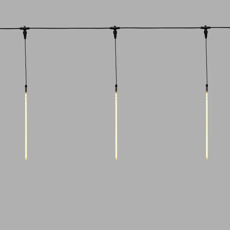 Гирлянда Тающие сосульки комплект 10 шт. х 50см, шаг 100см, 600 LED ТЕПЛЫЙ БЕЛЫЙ, черный каучук, IP67, 24В, соединяется NEON-NIGHT - Фото 2