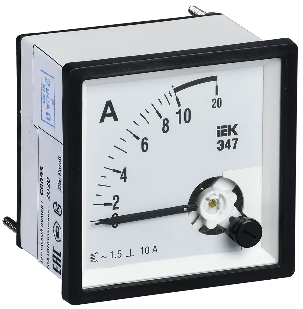 Амперметр аналоговый Э47 10А класс точности 1,5 96х96мм IEK