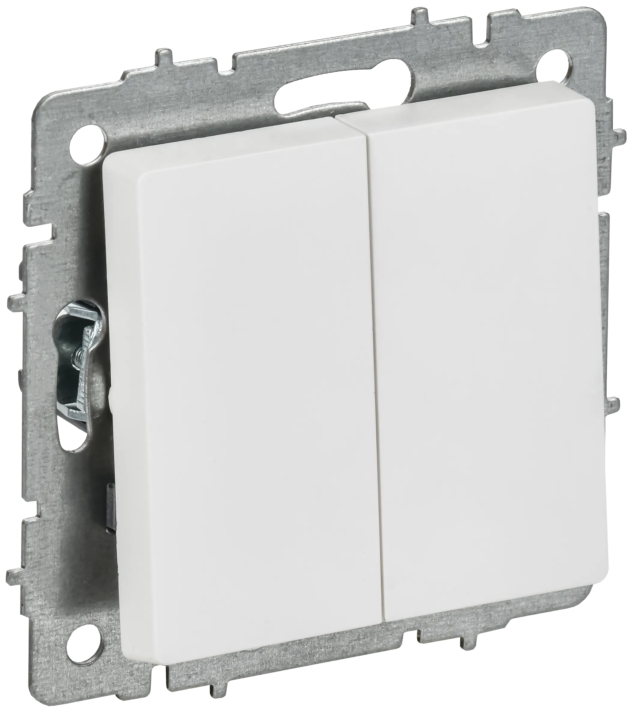 BRITE Выключатель 2-клавишный 10А ВС10-2-0-БрАБ арктический белый IEK BR-V20-0-10-K91