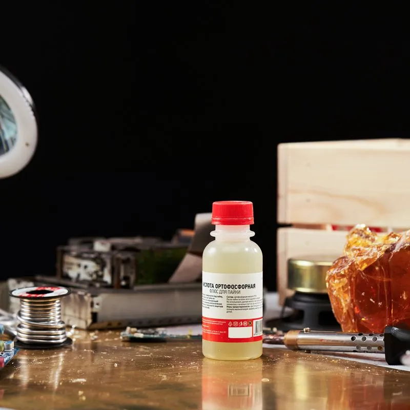 Флюс для пайки, КИСЛОТА ОРТОФОСФОРНАЯ 75%, 100мл, флакон REXANT - Фото 2