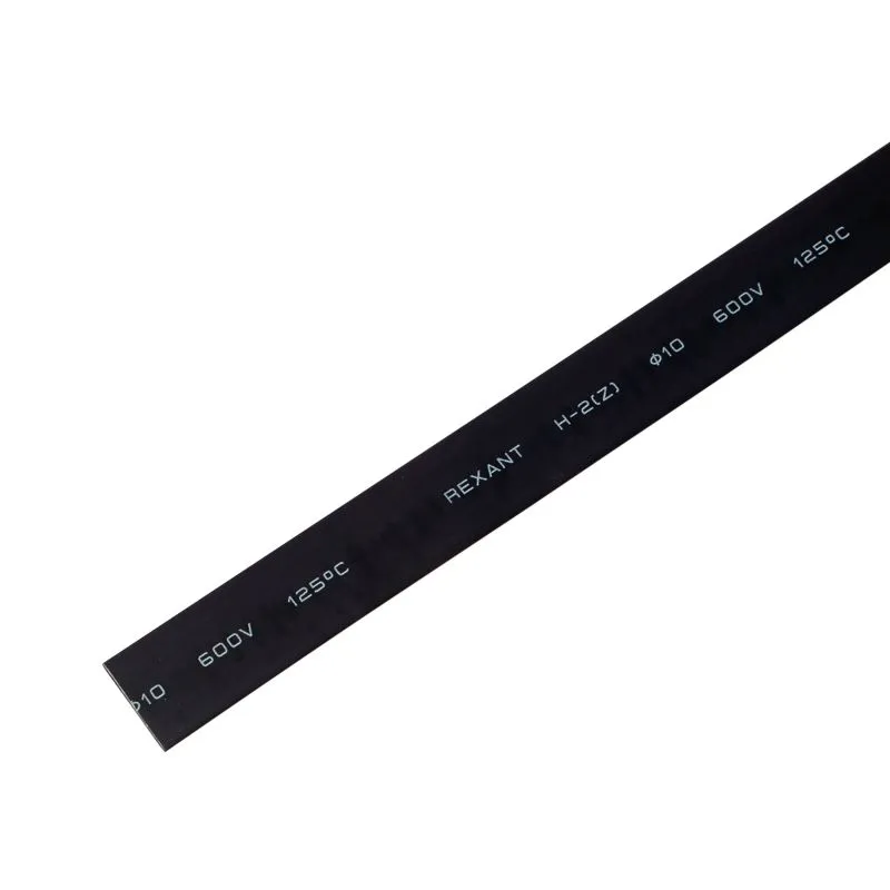 Трубка термоусаживаемая ТУТ нг 9,0/4,5мм, черная, упаковка 50 шт. по 1м REXANT 20-9006