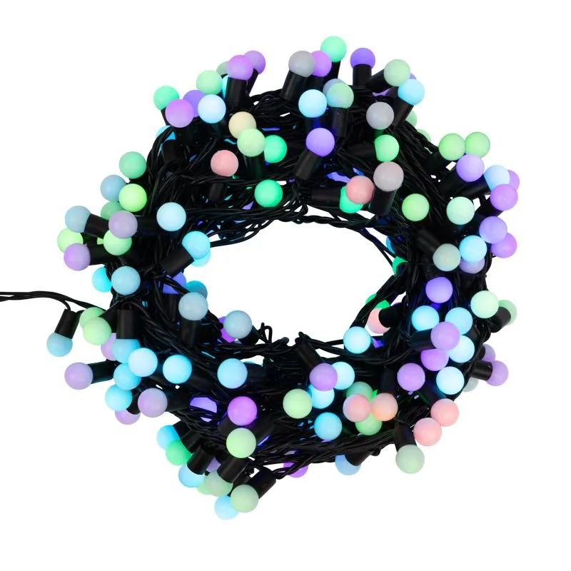 Гирлянда светодиодная Мультишарики Ø17,5мм 20м 200 LED RGB черный ПВХ IP65 быстрая смена цвета 230В нужен блок 303-500 NEON-NIGHT - Фото 2