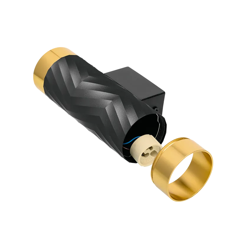 Накладной светильник WOLTA WSL-GU10/W09BG IP20 под лампу GU10 Чёрный/золото LINEA D55x170 1/30 - Фото 5