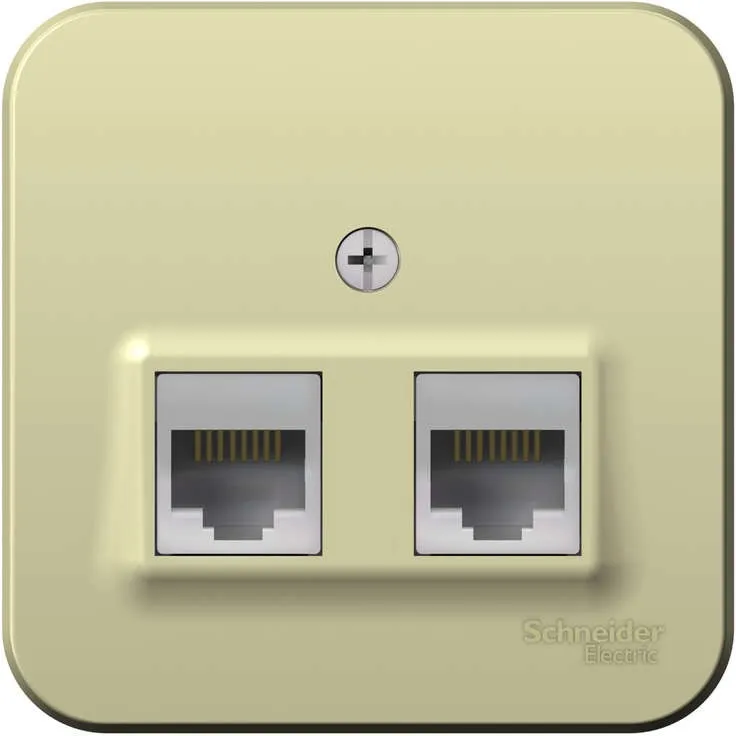Розетка компьютерная 2-м ОП Blanca RJ45 кат.5E с изолир. пластиной беж. SE BLNIA045457 - Фото 3