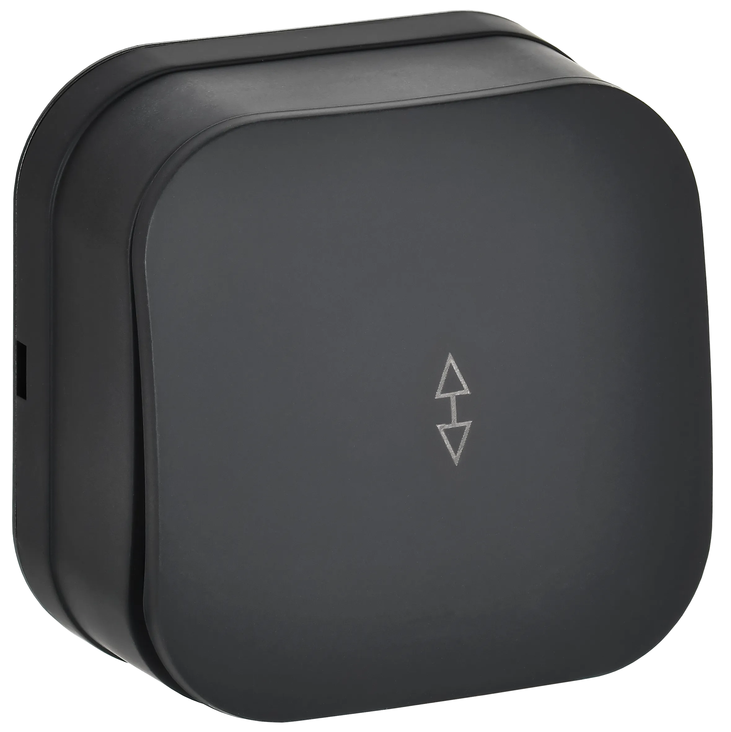 GLORY Выключатель 1-клавишный для открытой установки проходной 10А ВСп10-1-0-ХЧм черный матовый IEK