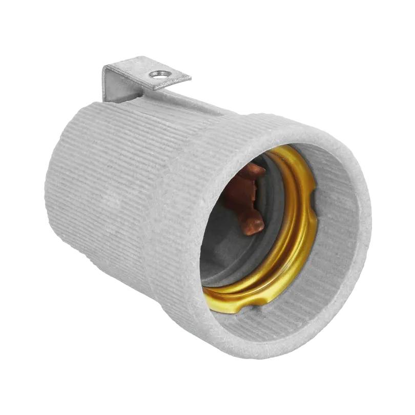 Патрон WOLTA WLH-002 E27 с держателем, керамический, белый