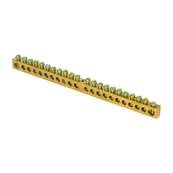 Шина PEN "ноль-земля" (8x12мм) 22 отв. латунь крепеж по центру EKF