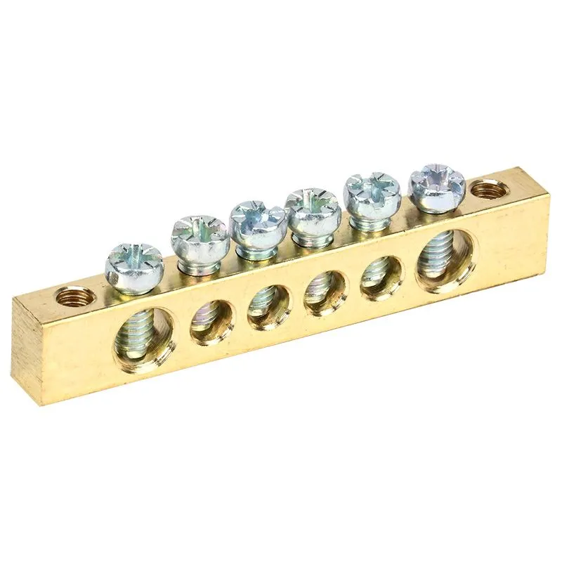 Шина PEN «земля-ноль» 6х9мм 6/2 (6 групп/крепеж по краям) REXANT